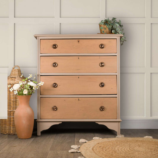 Vintage Upcycled Solid Hardwood Chest of Drawers