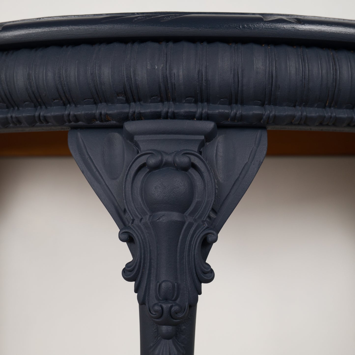 Upcycled Vintage Demi-Lune Table | Navy Blue Console Table | One-of-a-Kind Statement Furniture