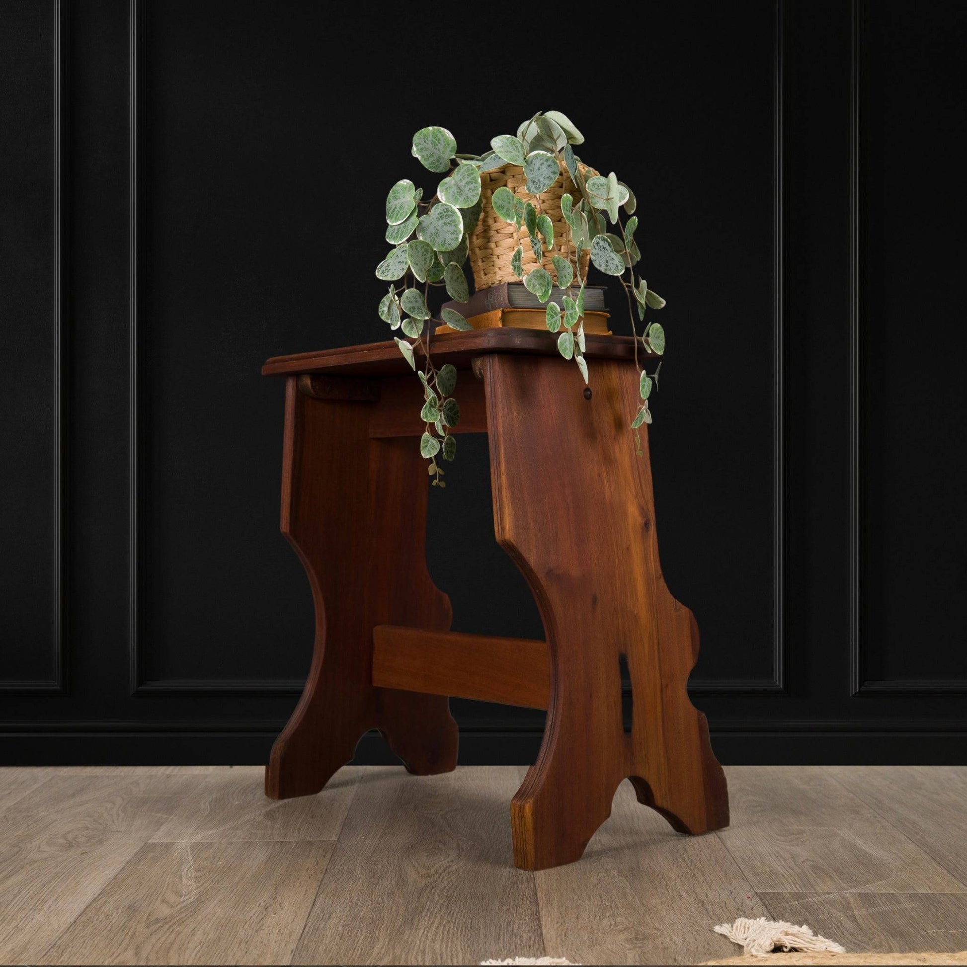 Antique Hardwood Organist Stool Piano Stool Plant Stand