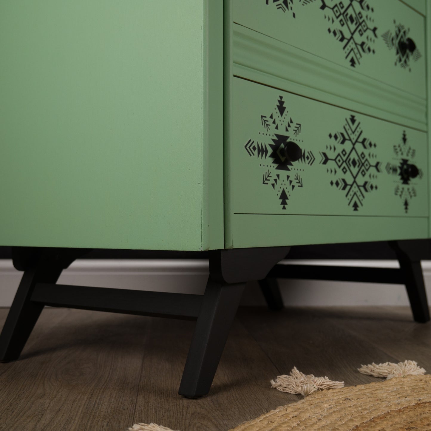 Mint Green Vintage Upcycled MCM Mid Century Chest of Drawers