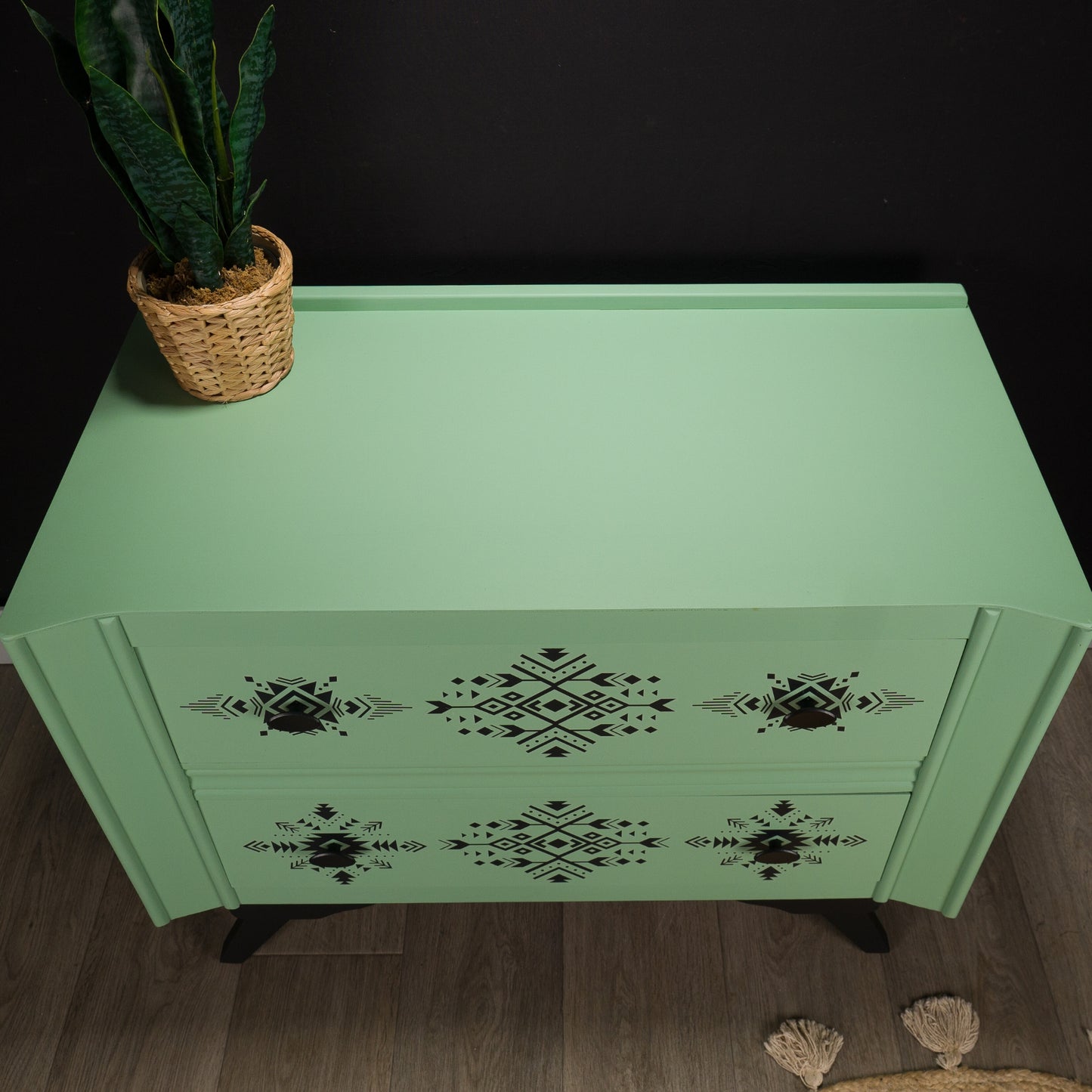 Mint Green Vintage Upcycled MCM Mid Century Chest of Drawers