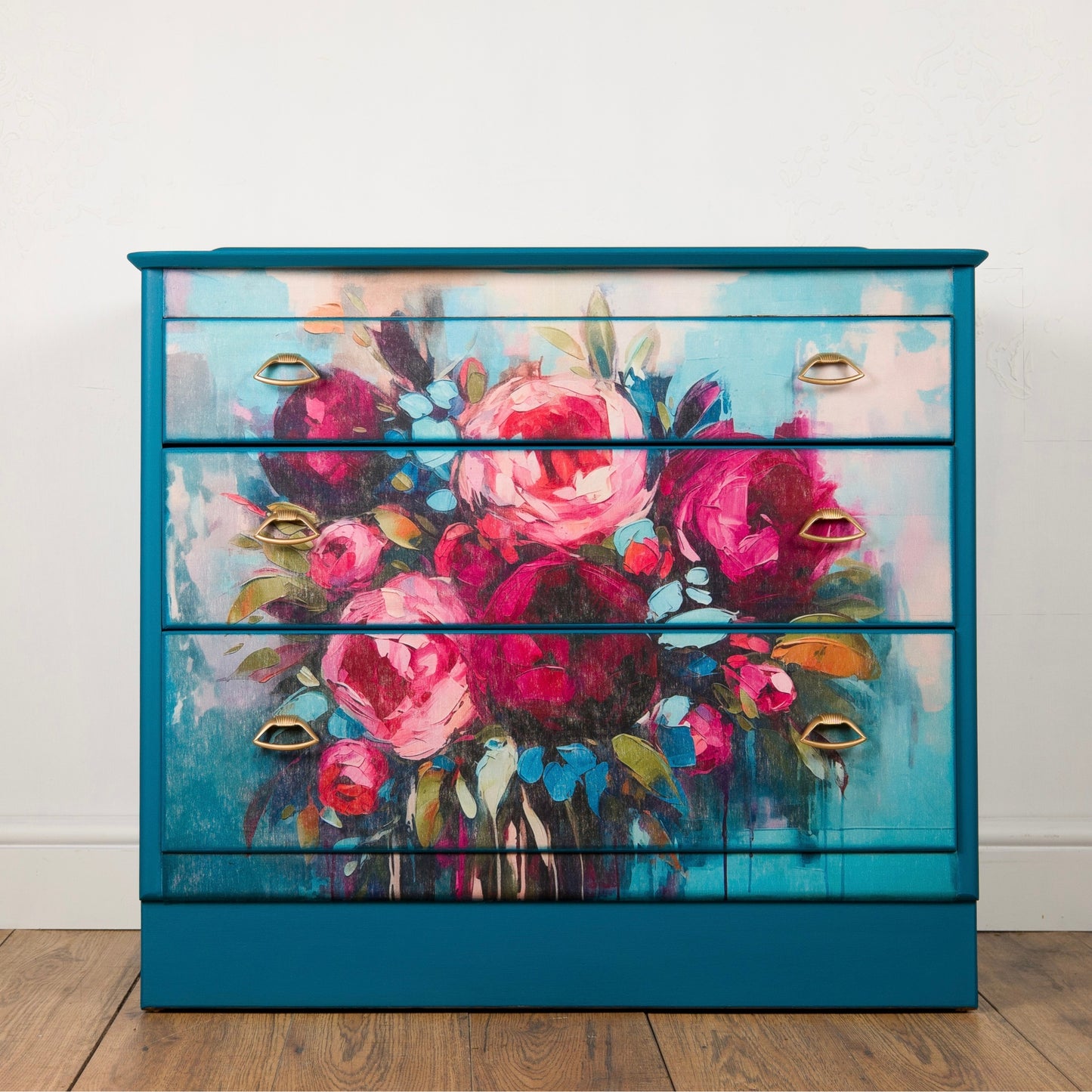 Vintage Upcycled Lebus Chest of Drawers - Large Bedside Table