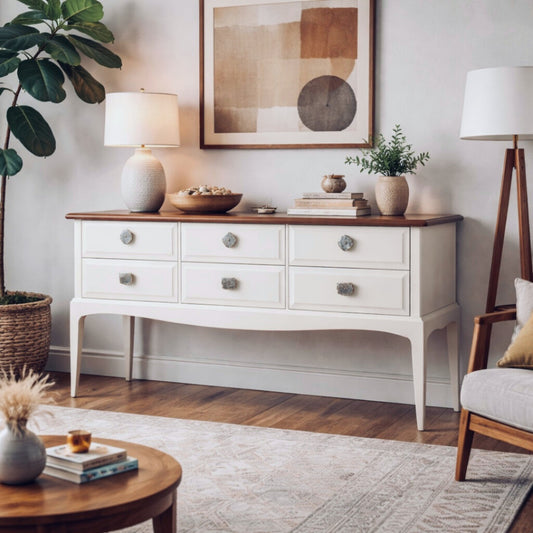 Vintage Upcycled Mid Century MCM Stag Minstrel 6 Drawer Sideboard