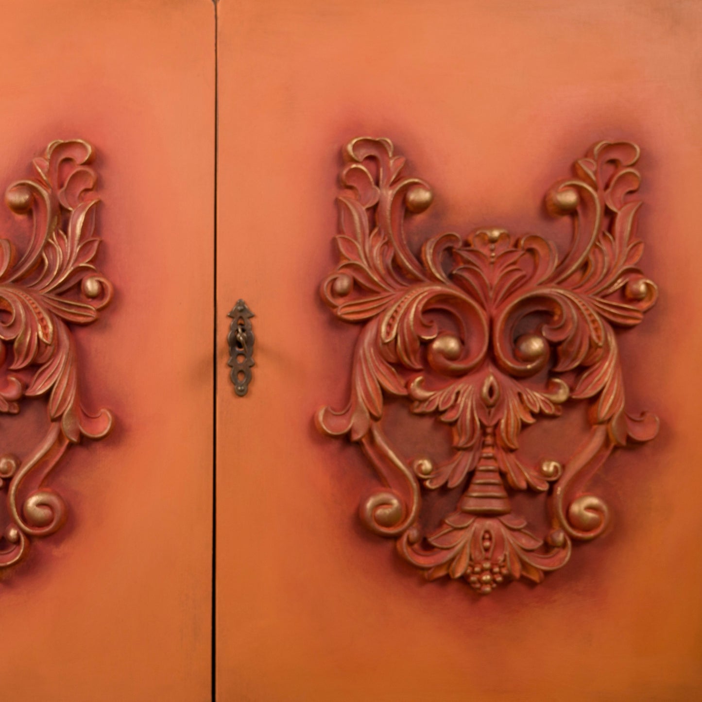 Upcycled Vintage Terracotta Cabinet | Boho Storage Cupboard | Hallway Console Cabinet