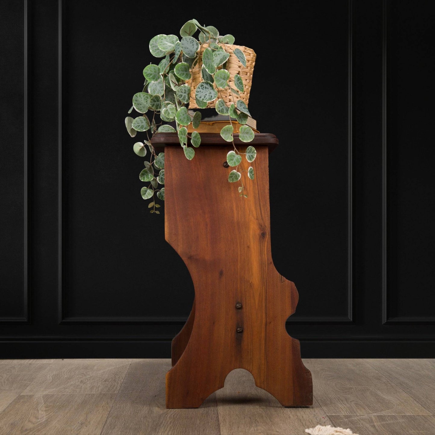 Antique Hardwood Organist Stool Piano Stool Plant Stand