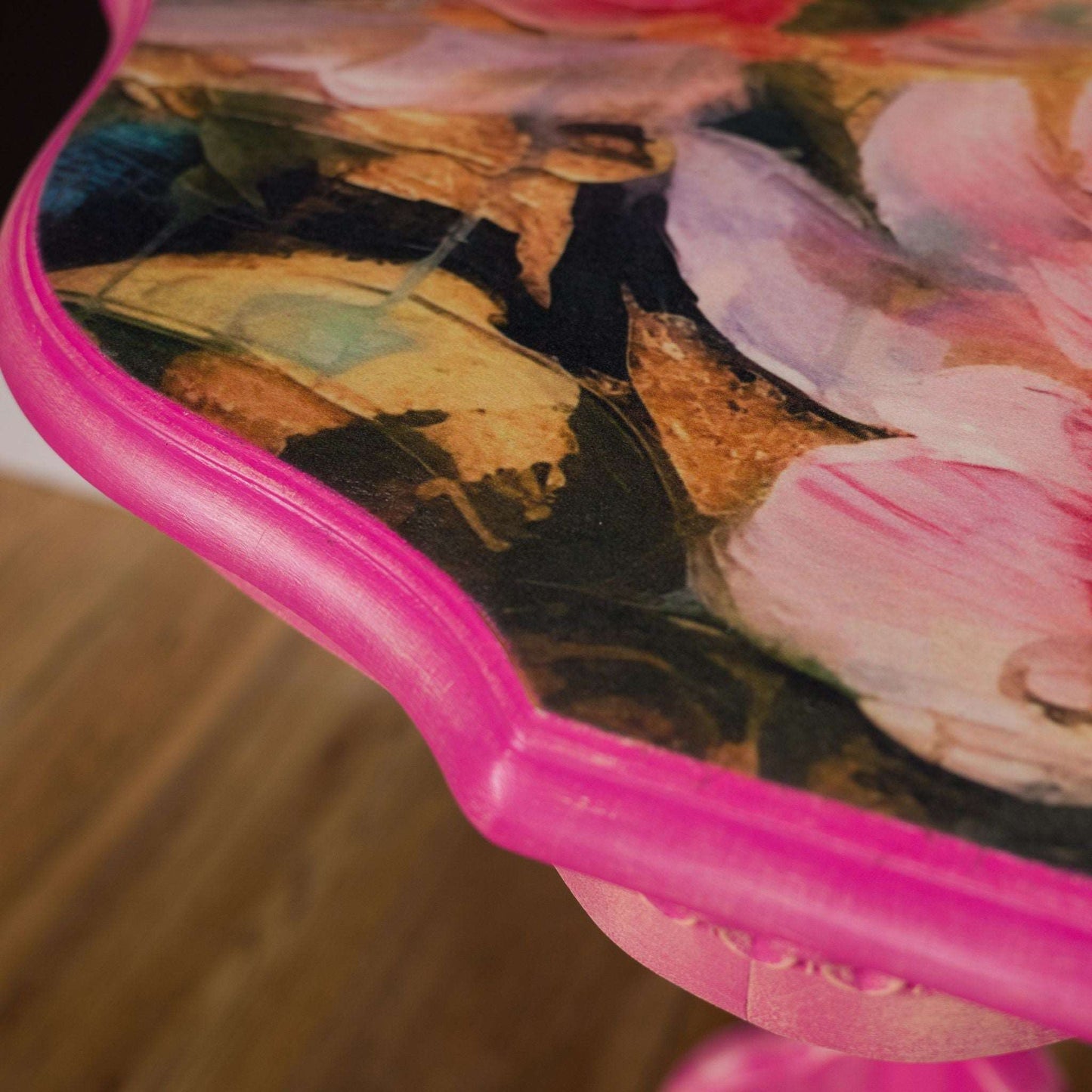 Vintage Pink Floral Occasional Table