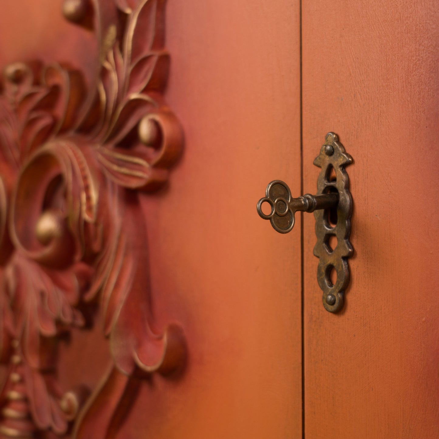 Upcycled Vintage Terracotta Cabinet | Boho Storage Cupboard | Hallway Console Cabinet