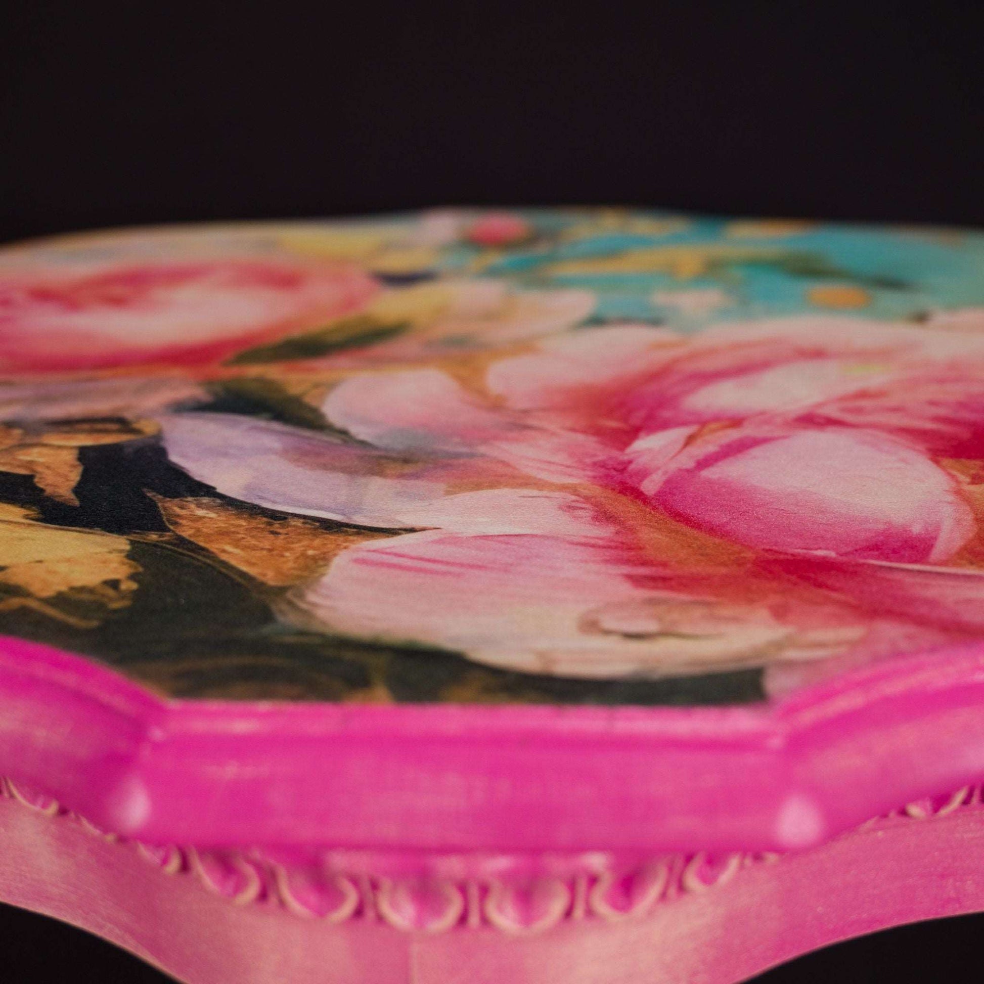 Vintage Pink Floral Occasional Table