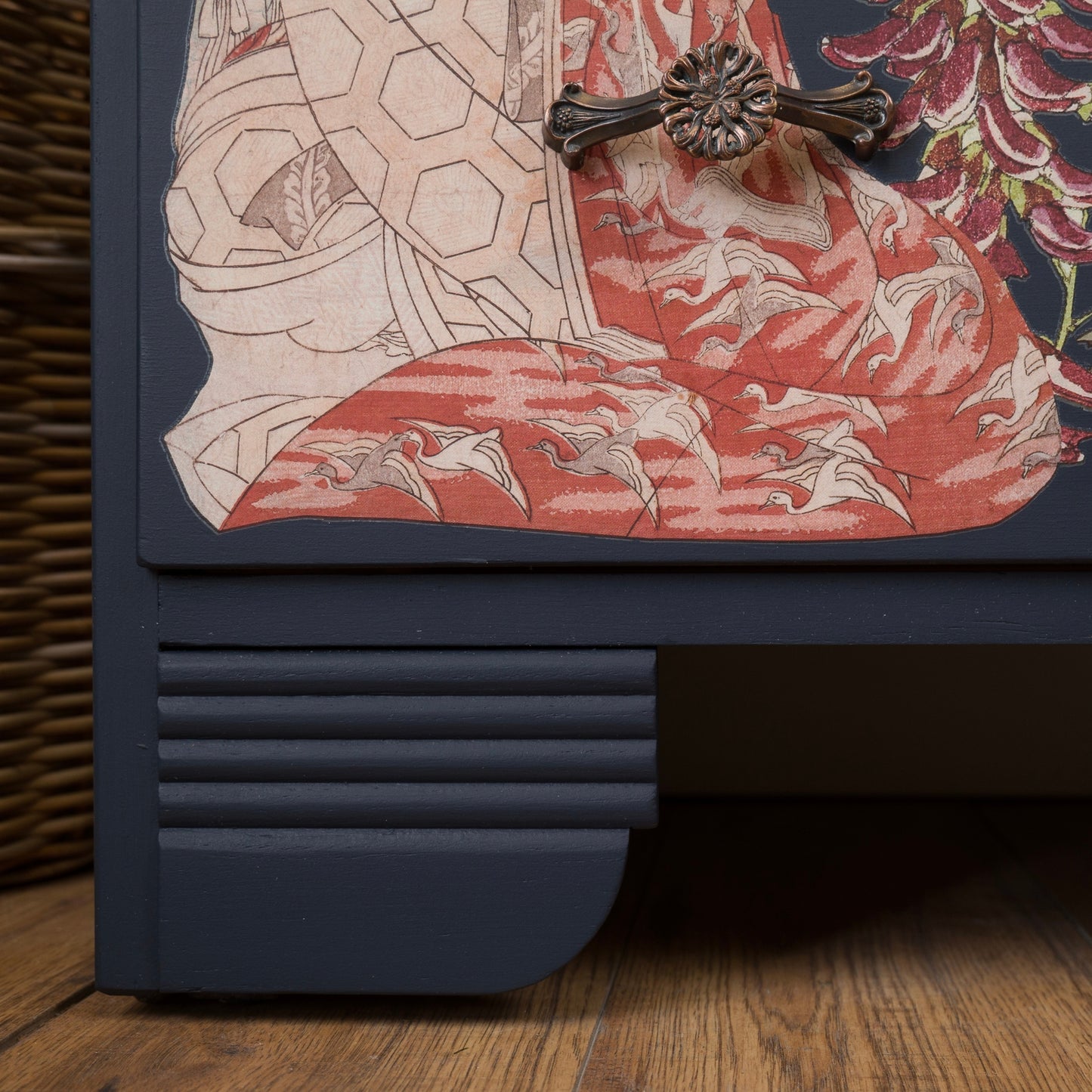 Vintage Chest of Drawers | Gold Leaf & Floral Design | One-of-a-Kind Statement Furniture