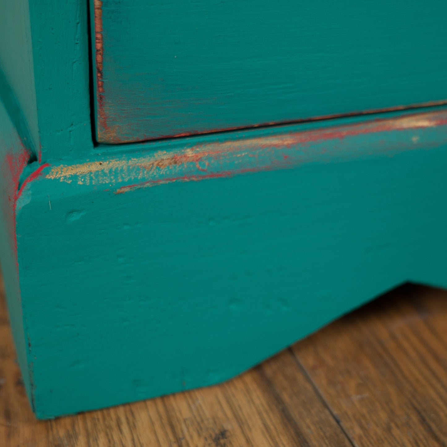 Slimline Boho Plant Table | Upcycled Vintage Side Table | Teal Accent Furniture