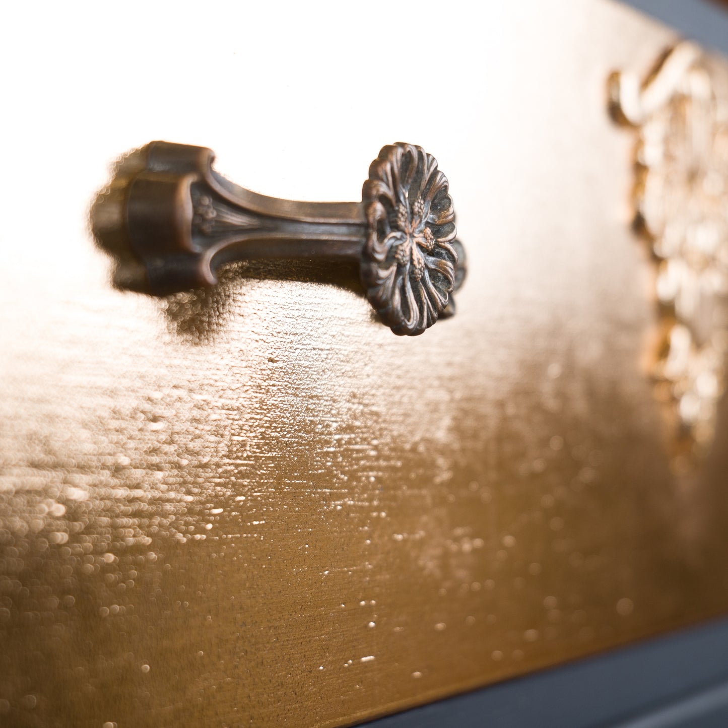 Vintage Chest of Drawers | Gold Leaf & Floral Design | One-of-a-Kind Statement Furniture