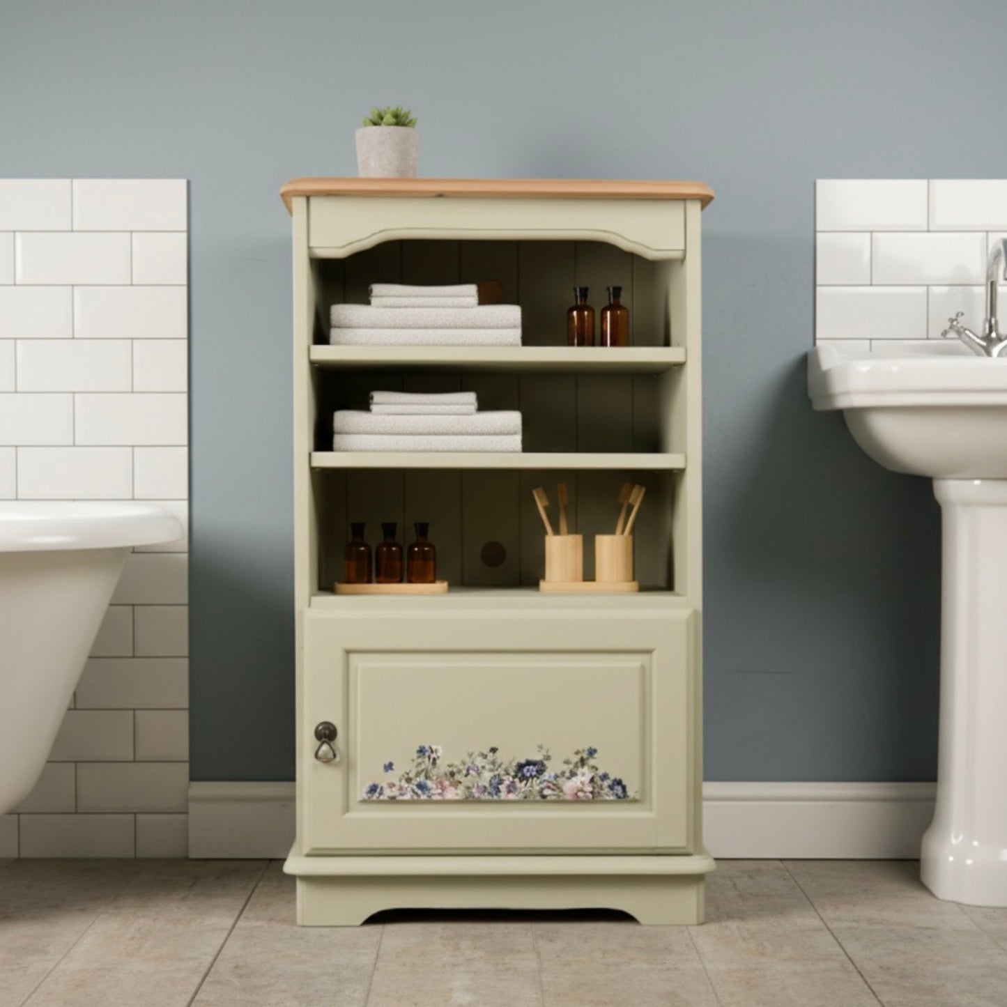 Upcycled Vintage Solid Pine Stereo Cabinet - Hallway Storage - Bathroom Storage